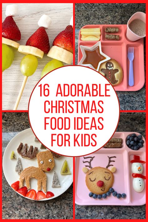 Christmas Lunch Box Ideas For Kids, Santa Lunch Ideas For Kids, Christmas Themed School Lunches, Kids Christmas Sandwiches, Kids Christmas Lunch Ideas For School, Toddler Christmas Lunch Ideas, Christmas Lunch Ideas For Kids School, Fun Christmas Lunches For Kids, Winter Food Ideas For Kids