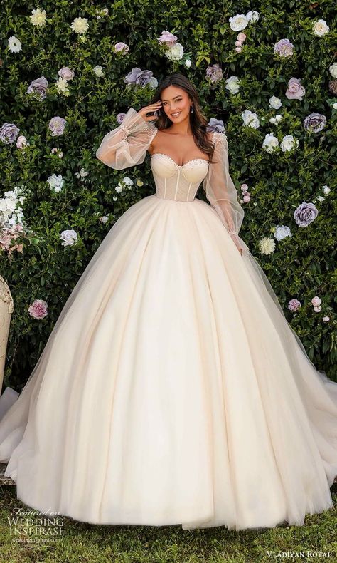 Puffy Wedding Dresses, 2024 Wedding Dresses, Big Wedding Dresses, Fairy Tale Wedding Dress, Pretty Wedding Dresses, Fancy Wedding Dresses, Floral Wedding Dress, Cute Wedding Dress, Dream Wedding Ideas Dresses