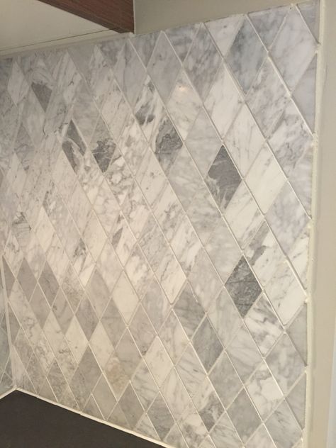 Marble diamond tiles Stone Tiles Bathroom, Custom Showers, Stone Tile Bathroom, Diamond Tile, Tiles Bathroom, Tile Wall, Big Diamond, Custom Shower, Stone Tiles