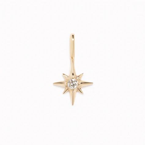 A North Star pendant charm featuring a brilliant round-cut diamond set in 14k yellow gold. Can be worn alone on a chain or stacked with your other favourite Linjer charms to make an elegant personalized necklace. 1 round lab grown diamond measuring at 1.6mm 0.017 total carat weight Inner length of bail: 3.4mm 14k yellow gold Chain sold separately Yellow Gold Diamond Jewelry With Star Charm, Fine Jewelry Rose Gold With Star Charm, Yellow Gold Round Pendant With Star Charm, Yellow Gold Star Charm Pendant Necklace, 14k Gold Star Charms, North Star Pendant, Fine Jewelery, Diamond Star, Yellow Gold Chain