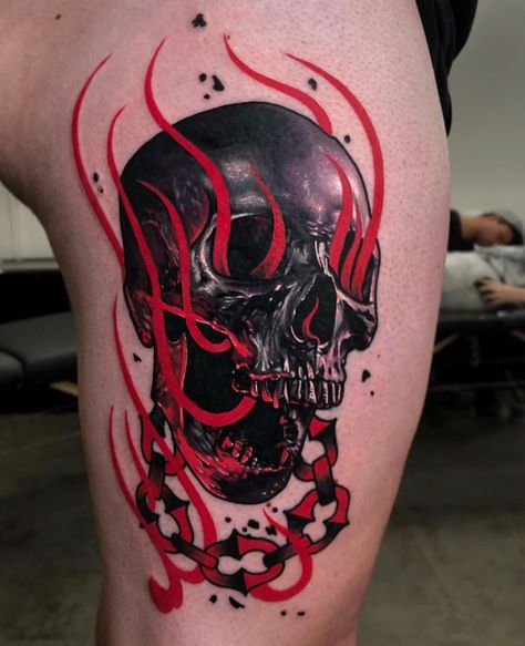 Ben Kaye on Instagram: “Favorite from last year using one of @reference_87 many skulls. Check out @reference_87 last post for some free images!  Using @inkjecta…” Red Skull Tattoo, Steve Butcher Tattoo, Wicked Tattoos, Snake Tattoo Design, Fantasy Tattoos, Red Ink Tattoos, Red Tattoos, Tattoo Magazines, Red Skull