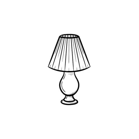 Premium Vector | Table lamp hand drawn outline doodle icon. a piece of interior - table lamp vector sketch illustration for print, web, mobile and infographics isolated on white background. Lamp Doodle, Table Lamp Drawing, Lamp Sketch, Drawing Lamp, Lamp Illustration, Lamp Drawing, Lamp Vector, Recycled Lamp, Outline Pictures