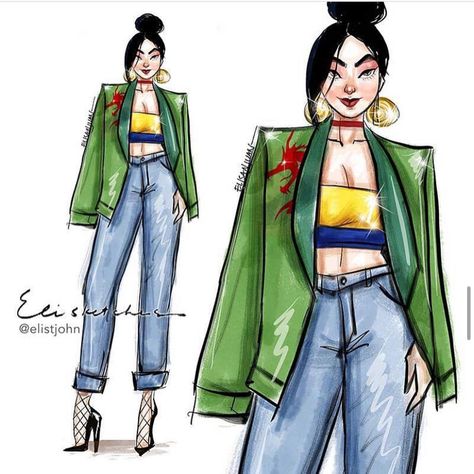 Mulan Outfit, Disney Princess Outfits, Disney Princess Fan Art, Mulan Disney, Disney Inspired Fashion, Disney Princess Modern, Disney Princess Fashion, Disney Couture, Disney Inspired Outfits