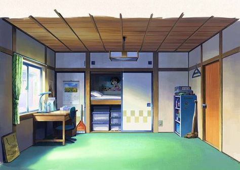 Anime Houses, School Organization Notes, Anime Room, Building Structure, School Organization, Anime Background, Starry Night, House Design, Japan