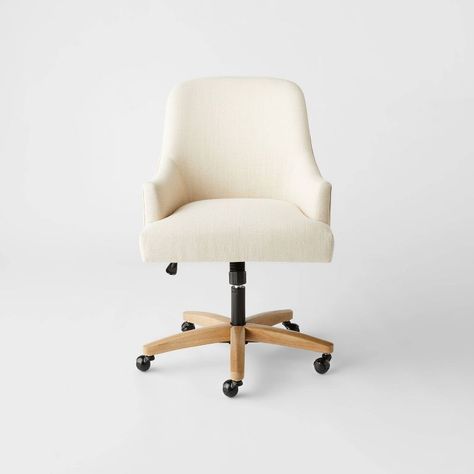 Santa Monica Rounded Back Upholstered Office Chair Cream - Threshold™ designed with Studio McGe... | Target Upholstered Office Chair, Studio Mcgee Target, Studio Mcgee, Home Office Chairs, Task Chair, Shop Chair, My New Room, Desk Chair, New Room