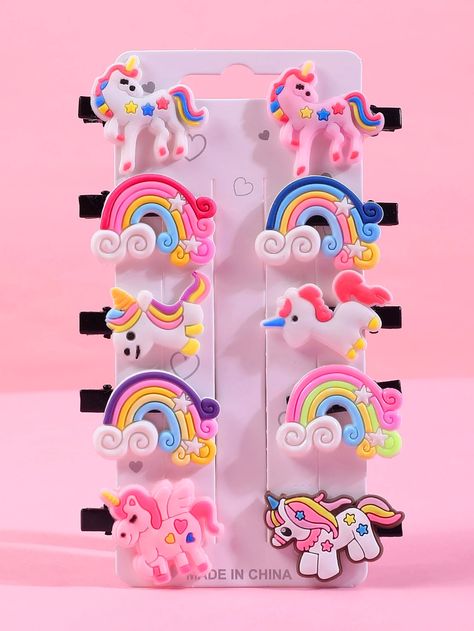 Kawaii Multicolor Party Jewelry, Unicorn Hair Clip, Adjustable Fun Multicolor Hair Accessories, Cute Hair Pins Kawaii, Hair Accessories Display, Unicorn Accessories, Emo Accessories, Unicorn Phone Case, Fascinator Hats Diy