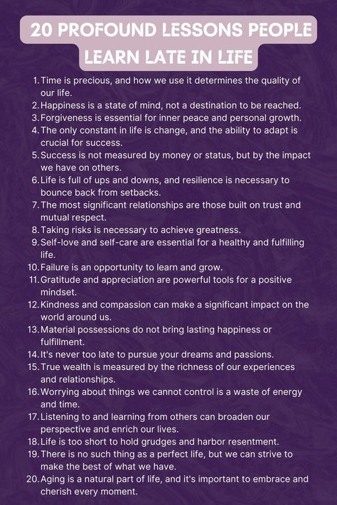 List Of Life Lessons, 20 Life Lessons, How To Be Motivated Life, Teaching Quotes Inspirational, Finding Meaning In Life, Self Help Skills, Inspirational Life Lessons, Parenting Knowledge, Best Life Advice