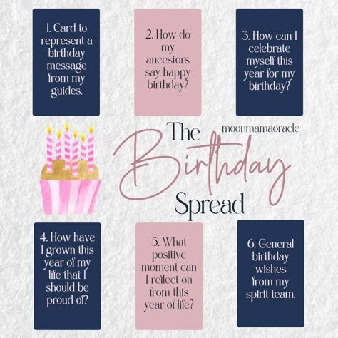 Birthday Reading Tarot, Tarot Spreads Birthday, Birthday Tarot Reading, Birthday Tarot Card Spread, Birthday Rituals Witchcraft, Zodiac Tarot Spread, Birthday Tarot Spread, Birthday Witchcraft, Aries Tarot Spread