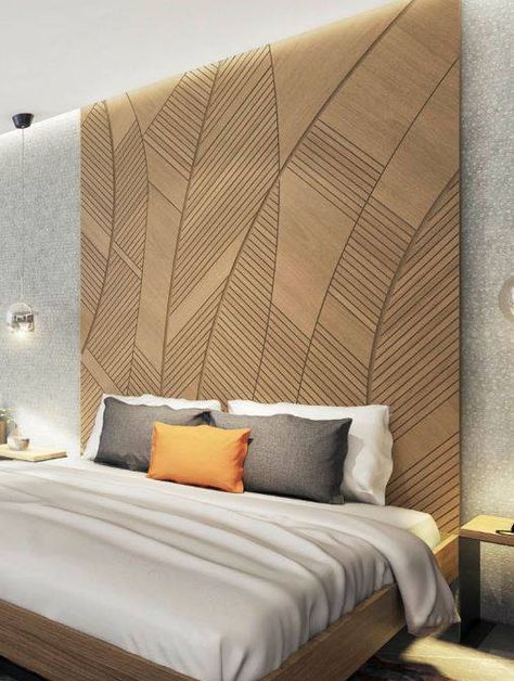 Large Wooden Headboard, Architects Dairy, Shabi Chic, Hawaii Hotel, Luxury Headboard, Living Hall, Wall Panel Design, Luxury Bedroom Design, Warm Interior