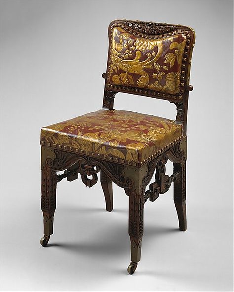 1879-82 640 Fifth Ave, William H. Vanderbilt Residence c. 1882. Herter Bros side chair, Herter Brothers, Antiques Value, Fifth Avenue New York, Victorian Interiors, Light Ideas, Old Chairs, Victorian Furniture, Aesthetic Movement, American Furniture