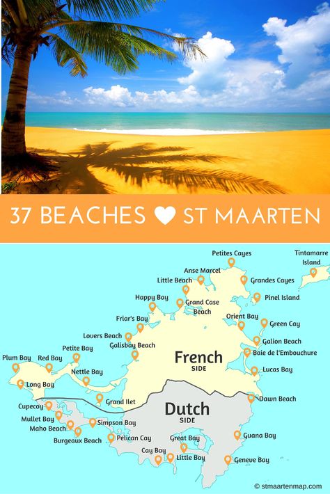 Here is a list of the 37 beaches in St Maarten... Read more. Sint Marteen, Travel Carribean, Saint Marteen, St Marteen Island, St Maarten Beaches, St Marteen, Saint Martin Island, Best Island Vacation, St Maarten