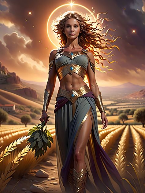 Demeter / Ceres Ceres Goddess, Greek Goddess Art, Angel Tarot Cards, Nature Goddess, Angel Tarot, Greek Mythology Art, Mythology Art, Goddess Art, The Harvest