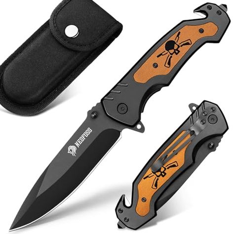 NedFoss NF18 Pocket Knives for Men, Folding Pocket Knife with Glass Breaker, Seatbelt Cutter, G10 Handle, Thumb Stud for Emergency Rescue, Household, Workshop Birthday Gifts For Men, Glass Breaker, Folding Pocket Knife, Edc Knife, Pocket Clip, Pocket Knives, Camping Survival, Christmas Birthday Gifts, Folding Knife