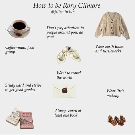 How To Look Like Rory Gilmore, Rory Gilmore Tips, Rory Gilmore Routine, Rory Gilmore Moodboard, Rory Gilmore Style, Aesthetic Tips, Gilmore Girls Outfits, School Morning, Romantic Academia