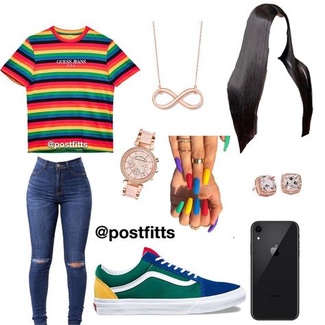 ✨ 𝕆𝕦𝕥𝕗𝕚𝕥 𝕀𝕟𝕤𝕡𝕠𝕤 ✨ on Instagram: “y’all wearing this to school? Most definitely I will 😍 - * Guess Multicolor Shirt * Yacht Club Vans * Dark Blue Ripped Jeans —————— Where…” Be Good, 2019 Outfits, Teenage Outfits, 10th Grade, My Dearest, Girl Name, Swag Outfits For Girls, Cute Outfits For School, Tween Outfits