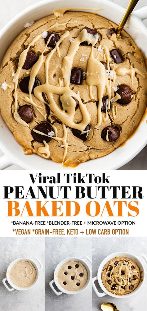 Protein Baked Oats No Egg, Baked Oats With Egg, Peanut Butter Protein Breakfast, Peanut Butter Cup Baked Oats, Baked Oats Peanut Butter Chocolate, Gluten Free Pb And J, Baked Oats With Egg Whites, Low Carb Baked Oats, Easy Oat Desserts