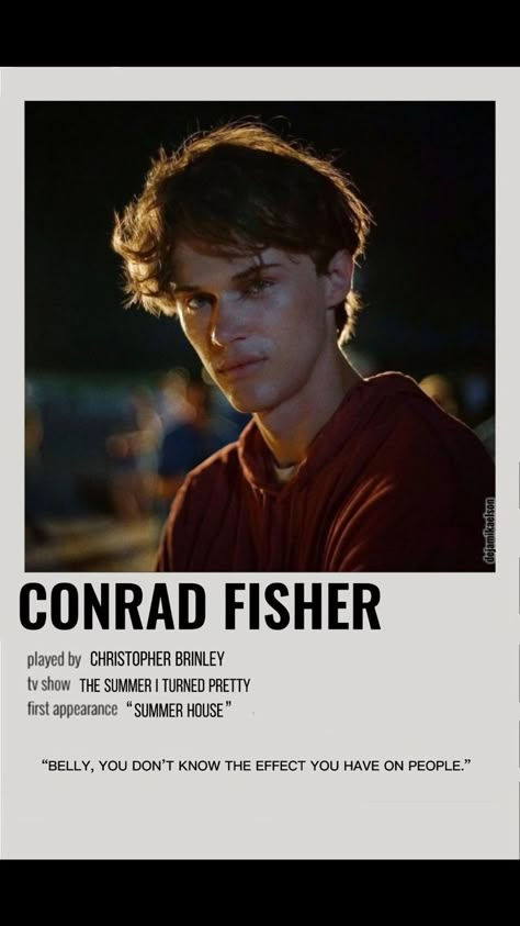 Minimalistic Polaroid Poster, Connie Fisher, Conrad Fisher, Polaroid Poster, Summer Romance, Movie Posters Minimalist, Hottest Guy Ever, Hot Actors, Cute Celebrity Guys