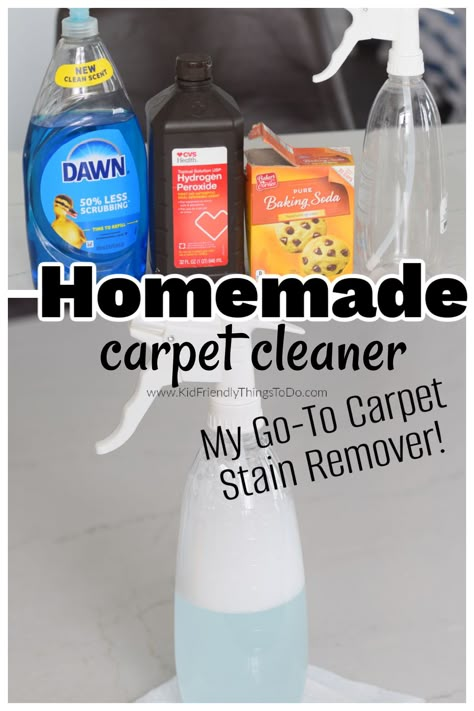 This secret carpet cleaner recipe is just what your dirty rug means. It works like a charm and is now my go-to carpet cleaner recipe for any food stains, messes from pets, and accidents. Homemade Carpet Cleaner, Carpet Cleaner Solution, Carpet Diy, Clean Car Carpet, Carpet Cleaner Homemade, Diy Carpet Cleaner, Stain Removers, Carpet Cleaning Hacks, Cleaner Recipes