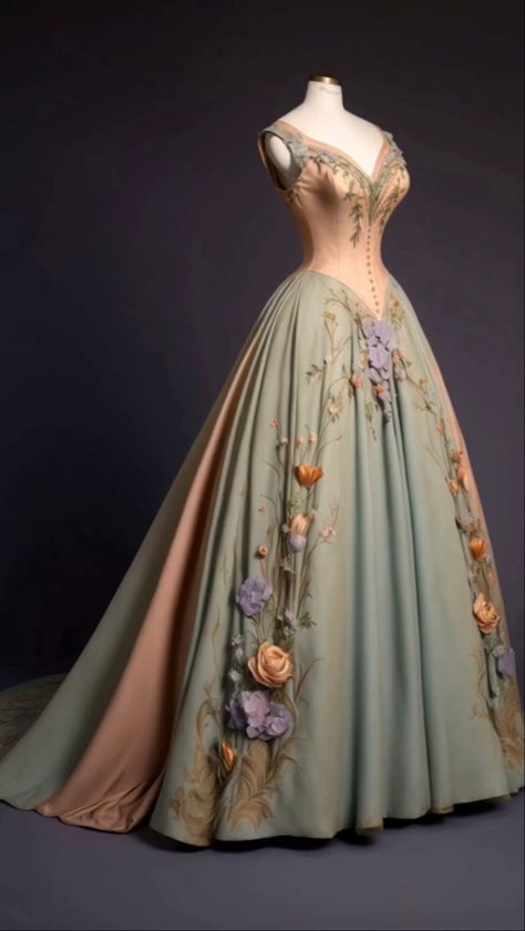 ACOTAR Spring Court inspired gown Spring Court Dress, Fairytale Outfits, Starfall Ball, Court Outfit, Fashion 40s, Flower Gown, Spring Court, Dresses Fancy, Court Dresses