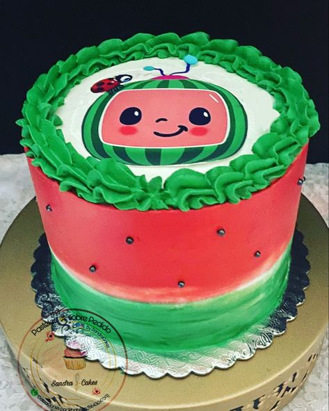 #cocomelon Cocomelon Cake Easy, Cocomelon Watermelon Cake, Easy Cocomelon Cake Ideas, Cocomelon Sheet Cake, Simple Cocomelon Cake, Coco Melon Cake Ideas, Cocomelon Cake Ideas, Coco Melon Cake, Cocomelon Birthday Cake