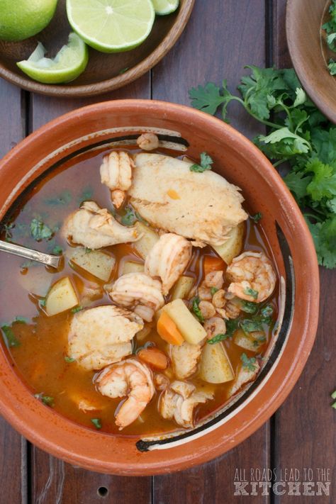 Seafood Soup Recipes Mexican, Catfish Soup Mexican, Fish Soup Recipe Mexican, Fish And Shrimp Soup Mexican, Cold Mexican Shrimp Soup, Shrimp Soup Recipes, Brazilian Shrimp And Fish Stew (moqueca), Shrimp Soup, Mexican Soup