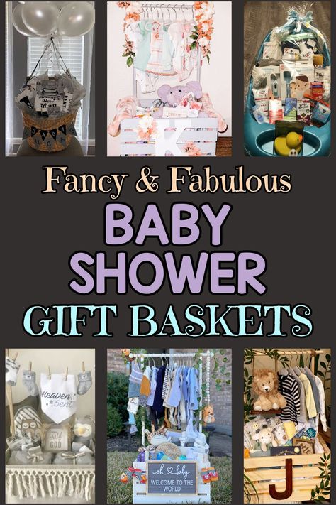 Baby Shower Gift Basket With Clothes Line, Creative Baby Shower Gifts For Girls, Making A Baby Basket Shower Gifts, Display Shower Gift Ideas, Baby Gift Basket Ideas For Boys, Diy Baby Shower Gifts For Girls Ideas, Baby Shower Wagon Gift Basket, Baby Shower Basket With Hanging Clothes