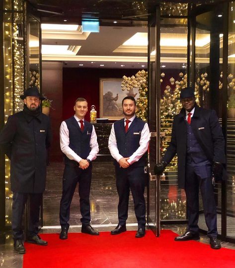 The Doormen and Bellmen are looking extra sharp in their new uniforms! #fourseasons #fourseasonslondon #Mayfair #London #emilerassam #uniforms #uniform #doormen #bellmen #hotel #hotels #fslondon #hospitalitylife #hospitality Captain Uniform, Hotel Worker, Security Uniforms, Hotel Uniform, Hospitality Uniform, Mayfair London, Men In Uniform, Ritz Carlton, Four Seasons