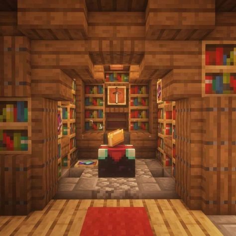 Basement Minecraft, Chalet Minecraft, Minecraft Enchantments, Enchanting Room, Minecraft Storage, Minecraft Basement Ideas, Construction Minecraft, Case Minecraft, Minecraft Decoration