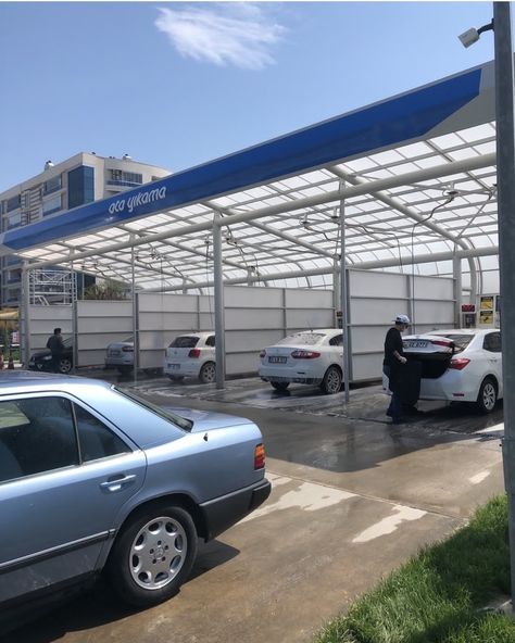 Self Serve Car Wash, Car Washing Center Design, Car Wash Design Ideas, Modern Carwash Design, Carwash Ideas Design, Carwash Ideas, Car Wash Station, Car Wash Company, Car Service Center