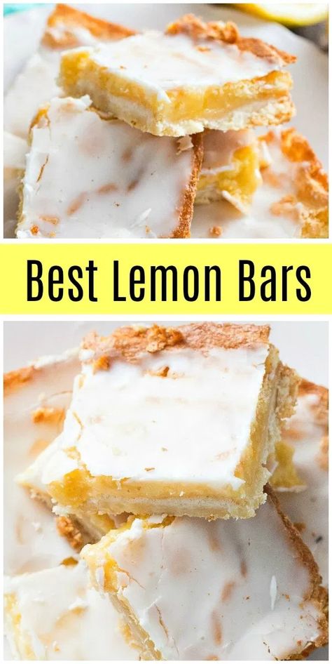 Best Lemon Desserts, Desserts Lemon, Sweet Bars, Best Lemon Bars, Dessert Halloween, The Best Desserts, Lemon Bars Recipe, Lemon Dessert Recipes, Dessert Simple