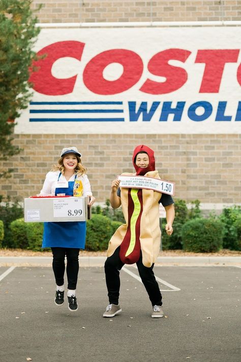 Costco Employee Costume, Costco Costume, Costco Halloween Costumes, Costco Aesthetic, Costco Party, 2023 Costumes, Trunker Treat Ideas, Family Themed Halloween Costumes, Hotdog Costume