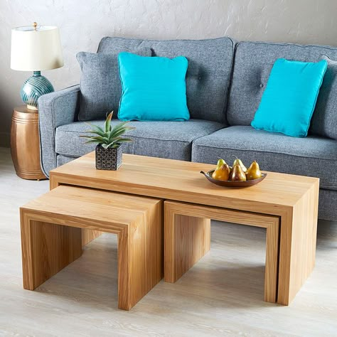 Centre Table Living Room, Center Table Living Room, Wood Table Design, Furniture Design Wooden, Wood Furniture Diy, Decor Home Living Room, Coffee Table Design, Nesting Tables, Home Room Design