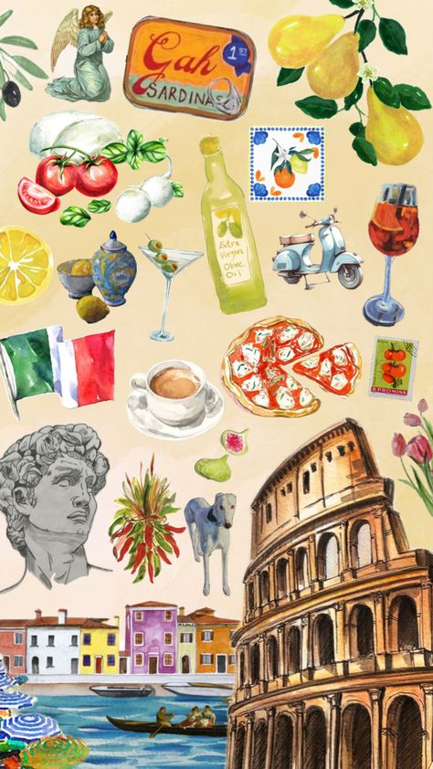 #italy #italysummer #italyaesthetic #italian #italiansummer Italy Summer, Italy Aesthetic, Italian Culture, Italian Summer, Watercolor Background, Recipe Book, Birthday Gifts, Italy, Disney