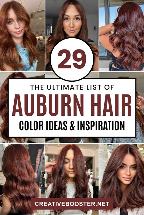 29 Auburn Hair Color Ideas for a Stunning Red-Shaded Look – CreativeBooster Fall Auburn Hair, Auburn Red Hair Color, Fall Red Hair, Auburn Hair Color Ideas, Medium Auburn Hair, Deep Auburn Hair, Light Auburn Hair Color, Brown Auburn Hair, Dark Auburn Hair Color