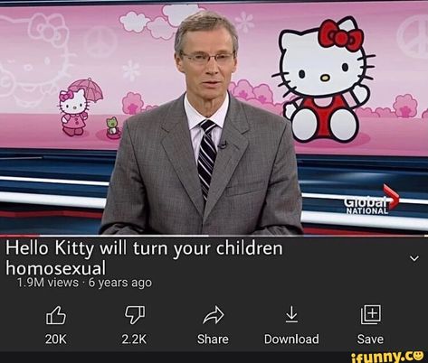 IN Hello Kitty will turn your children homosexual 1.9M views 6 years ago 2.2K Share Download Save - ) Cursed Pictures, Charmmy Kitty, Lol Memes, Photographie Portrait Inspiration, Goth Aesthetic, Anime Pics, Fb Memes, Lose My Mind, The Villain