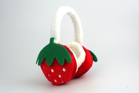 Strawberry Plush Earmuffs Slytherin Fashion, Strawberry Fields Forever, Strawberry Decorations, Pink Girly Things, Strawberry Fields, If Only, Great Friends, Earmuffs, Om Nom