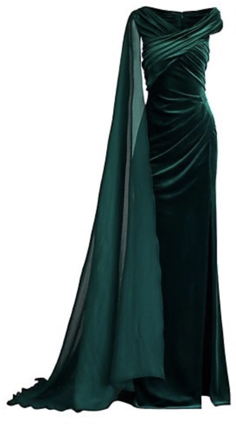 Chiffon Draping, Opera Dress, Drape Gown, Mums Wedding, A Night At The Opera, Velvet Gown, Cape Sleeves, Tadashi Shoji, Gowns With Sleeves