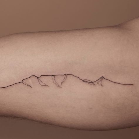 Table Mountain Tattoo Cape Town, Table Mountain Tattoo, Minimal Mountain Tattoo, Minimal Mountain, Mountain Tattoo, Body Is A Temple, Table Mountain, Simplistic Tattoos, Minimal Tattoo