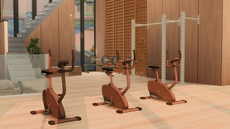 Sims 4 Gym Build, Sims 4 Fitness Cc, Sims 4 Gym Cc, Sims 4 Gym, Sims Patreon, Equinox Gym, Ts4 Builds, The Sims 4 Lots, Gym Bar