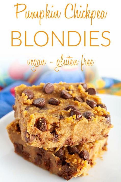 Pumpkin Recipes For Toddlers, Legume Dishes, Pumpkin Chickpea, Healthy Pumpkin Bars, Chickpea Chocolate, Fasting Lifestyle, Pumpkin Blondies, Chickpea Blondies, Canned Pumpkin Recipes