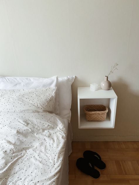 Ikea Eket Bedside Table, Ikea Eket Nightstand, Eket Bedside Table, Eket Nightstand, Ikea Eket Bedroom, Alternative Nightstand Ideas, Ikea Nightstand, Ikea Eket, Scandinavian Bedroom