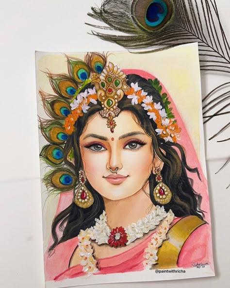 Radha Drawing, Devi Drawing, Drawing Dreams, Sketch Images, Krishna Drawing, Easy Mandala Drawing, Boho Art Drawings, Durga Painting, Simple Frocks