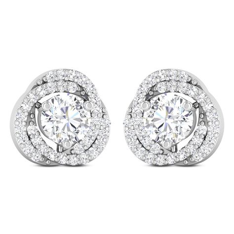 Faustine Floral Solitaire Earring Solitaire Earrings Studs, Expensive Earrings, Mughal Jewelry, Real Diamond Earrings, Solitaire Bands, Round Diamond Earrings, Ear Ring, Earring Jackets, Wedding Jewellery Collection