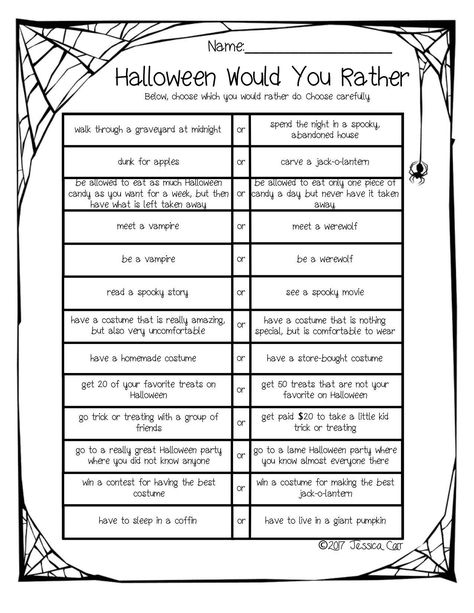 Grammar corner Halloween Would You Rather Halloween Would You Rather Questions, Halloween Would You Rather For Adults, Would You Rather Halloween Questions, Halloween Questions For Kids, Would You Rather Halloween, Halloween Would You Rather For Kids, Halloween Would You Rather, 4th Grade Halloween Activities, Elementary Halloween Party Ideas