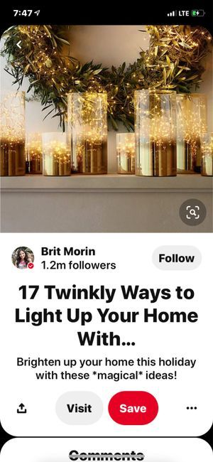 String Lights In Glass Vase, Fairy Lights In Cylinder Vase, How To Hide Battery Pack On Fairy Lights, Do It Yourself Wedding, Centerpiece Vases, Lighted Centerpieces, Battery String Lights, Flag Painting, Clear Vase