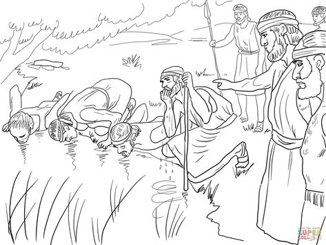 Coloring page for Gideon Gideon Bible, Bible Class Activities, Sunday School Projects, Sunday School Coloring Pages, Bible Worksheets, Chi Rho, Bible Story Crafts, Sunday School Crafts For Kids, Bible Coloring Pages