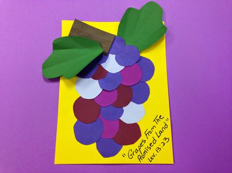 VERSES:   Numbers 13:1-14:   MEMORY VERSE:   Numbers 13:23  "And they...cut down...a branch with one cluster of grapes, and they bare it ... Elementary Crafts, Joshua And Caleb, Orange Icon, Sunday School Projects, Bible Story Crafts, Preschool Bible, Bible Crafts For Kids, Childrens Bible, Bible Time