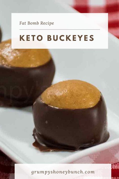 Keto Buckeyes - Fat Bomb Recipe - Grumpy's Honeybunch Keto Buckeyes, Metabolic Recipes, Buckeyes Recipe, Keto Peanut Butter, Keto Christmas, Keto Candy, Fat Bomb, Low Carb Recipe, Keto Diet Breakfast