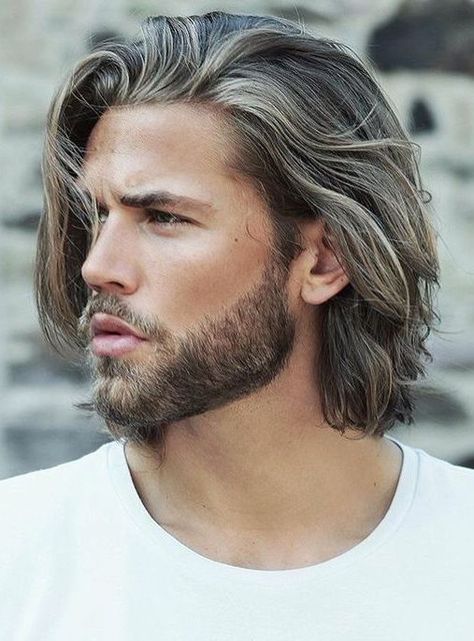 Long Hair And Beard, Guys Hairstyles, Trending Hairstyles For Men, Man With Long Hair, Guy Haircuts Long, Guys Fashion, Mens Hairstyles Medium, Men's Long Hairstyles, Men's Haircuts