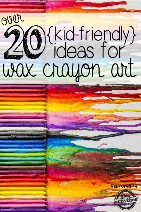 20+ Kid Friendly Ideas for Wax Crayon Art and a $1,500 Giveaway! - Kids Activities Blog Wax Crayon Art, Crayons Art, Crayon Canvas, Making Crayons, Crayon Painting, Crayon Crafts, Drip Art, General Ideas, Wax Crayons